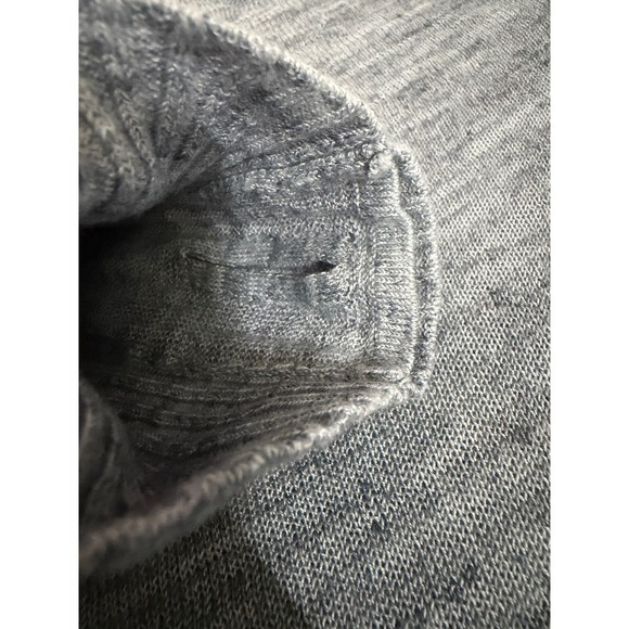 Lululemon Open Front Hooded Cardigan Blue Heathered Knit Thumbholes Womens - Picture 6 of 8